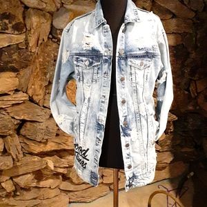 Denim distressed jean jacket